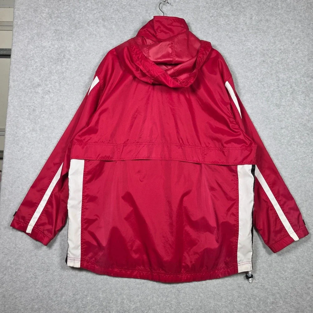 Vintage Nike Jacket Mens XL Red Quarter Zip Windbreaker Loose Vented Mesh Lined